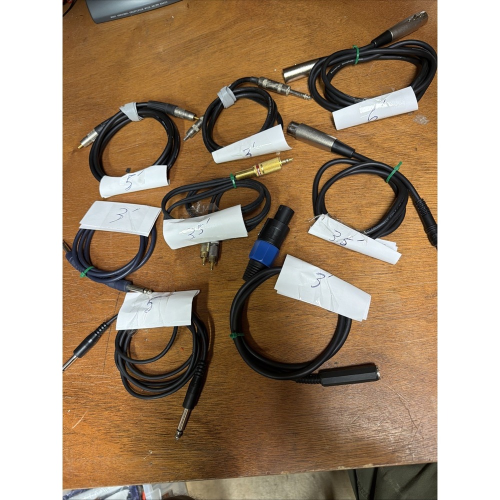 Assorted  Extension Connector Audio Cables Lot of 8 Pre Owned